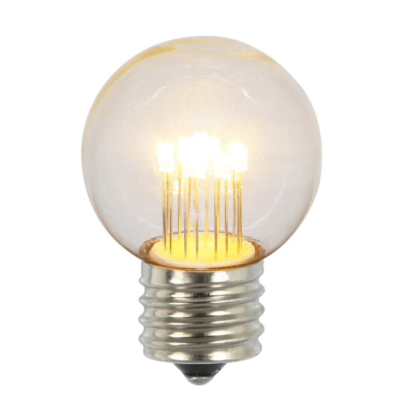 5PK -Vickerman Warm White Glass G50 Transparent LED Replacement Bulb